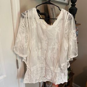 Democracy lace peplum top